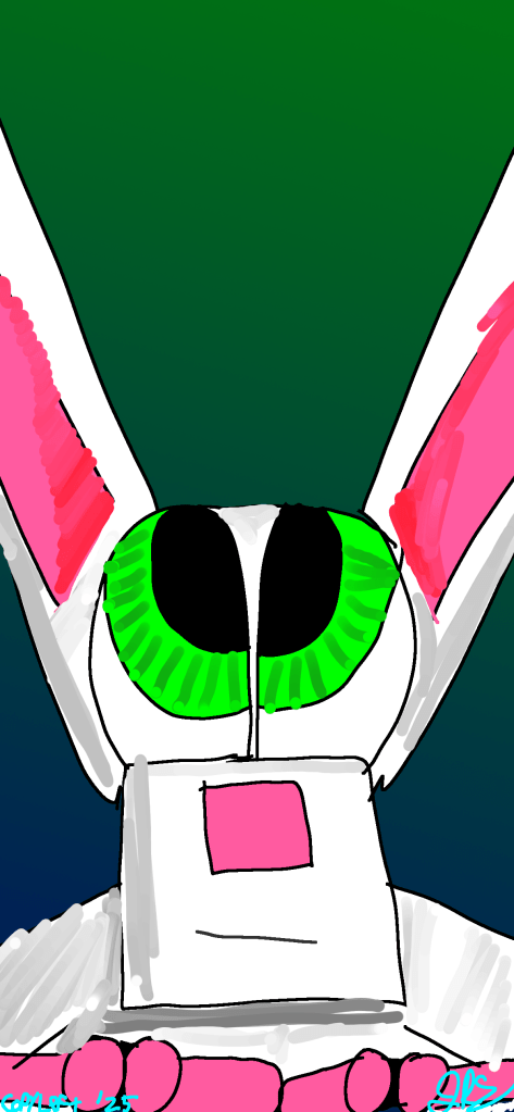 A simple character wallpaper made digitally, with brush-shaded details